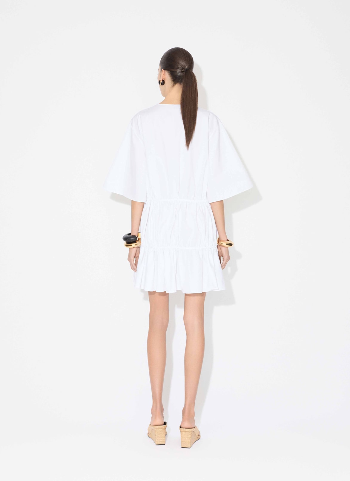 COTTON POPLIN DRESS ALAÏA WHITE COTTON POPLIN DRESS